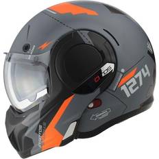 Viper f242 flip over front 180 full face motorcycle helmet matt grey orange