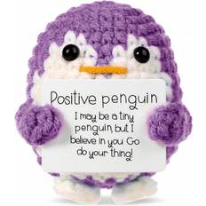 Shein Positive Penguin Doll Inch Funny Potato Knitted Penguin Toy With Positive Card Woolen Cute Positive Penguin Crochet Plushies Cheer Up Gift For Friend