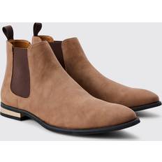 Beige - Man Chelsea-laarzen boohooMAN Faux Suede Chelsea Boot - Tan