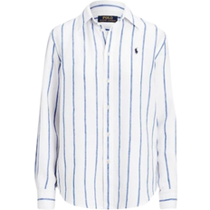 Polo Ralph Lauren Relaxed Fit Linen Shirt - White/Royal