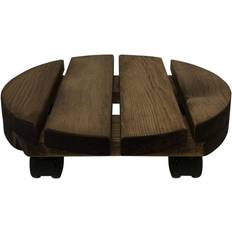 Round Pot Caddies Dark Wood