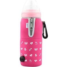 Nuvita Travel Bottle Warmer Foldable With Zip For Baby Pink