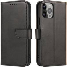 Wallet Cases Skal-man Pung etui med stativ til iPhone 15 Pro Max Sort