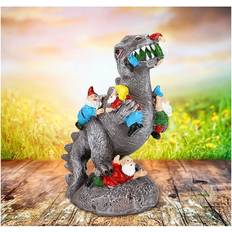 Large Leaper Garden Gnomes Statue Dinosaur Eating Statue