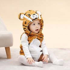 Tigers Bodysuits Children's Clothing Shein Sleeveless Baby Boy Bodysuit In Tiger Shape Style