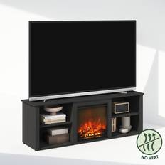 70 inch electric fireplace Furinno Jensen Gray TV Bench 63x21.3"