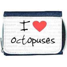 Wallets & Key Holders TeeTreeDesigns I love heart octopuses denim wallet