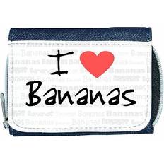 Wallets & Key Holders TeeTreeDesigns I love heart bananas denim wallet