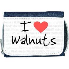 Wallets & Key Holders TeeTreeDesigns I love heart walnuts denim wallet