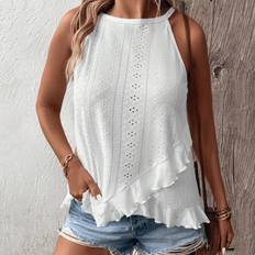 Shein Tank Tops Shein Plus Women Solid Color Summer Asymmetric Hem Halter Neck Tank Top