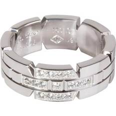 Cartier Rings Cartier Tank Francaise Diamond Ring In 18K White Gold 0.11 Ctw 4.75