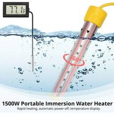 Water Heaters Bottlepic Immersion Water Heater 1500W Portable Water Heater for Bathtubs Quick Heating Automatic Power off Stainless Steel Immersed Water Heater with