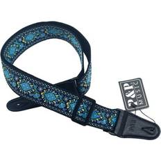 Straps Slopehill Sold by: Ailytec Inc, Guitar Strap Soft Adjustable Embroidery Shoulder Strap Blue Cotton With Guitar Picks for Bass Acoustic Classical and Electric Guitars