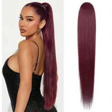 Shein Extensions Dragsko Lng Rak Mjuk Clip In Syntetiskt Vrmebestndigt