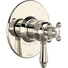 Plumbing Rohl TTD47W1LM Three Function Thermostatic Valve Trim Only with Single Cross Lever Handle Integrated Diverter and Volume Less Rough In Polished Nickel