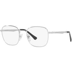 Persol PO2497V Square Prescription Eyewear Frames, Silver/Demo Lens, mm