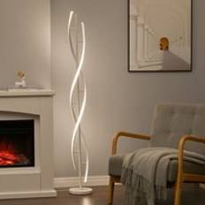 LivingAndHome White 60W Spiral Floor Lamp