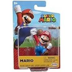 JAKKS Pacific World of Nintendo Super Mario Bros ledad figur 6,3 cm Mario som hoppar med bas