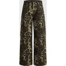 Leopard - Men Jeans Shein Mens Workwear Baggy Leopard Print Denim Jeans With Pockets