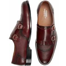 Men - Red Monks Vintage Foundry Men's Bolton Monk Strap Dress Shoes Burgundy D-Width Dark Red 10 D-Width