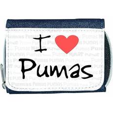 TeeTreeDesigns I love heart pumas denim wallet