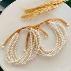 Smycken Shein Ett handgjort utskt Faux Pearl armband