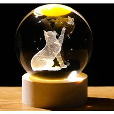 Shein PC Cat Gifts For Cat Figurines Crystal Ball mmin Night Decorative Item