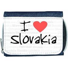 Wallets & Key Holders TeeTreeDesigns I love heart slovakia denim wallet