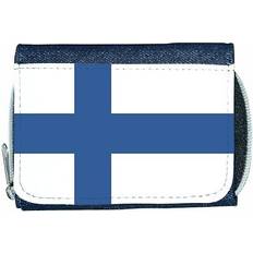 Wallets & Key Holders TeeTreeDesigns Finland flag denim wallet