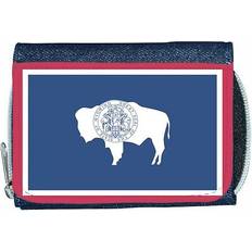 Wallets & Key Holders TeeTreeDesigns Wyoming flag denim wallet