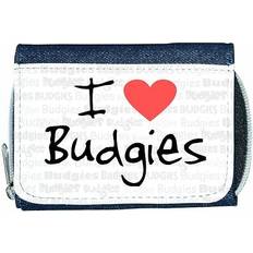 Wallets & Key Holders TeeTreeDesigns I love heart budgies denim wallet