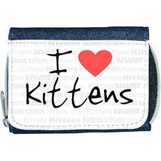 Wallets & Key Holders TeeTreeDesigns I love heart kittens denim wallet