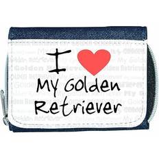 Wallets & Key Holders TeeTreeDesigns I love heart my golden retriever denim wallet