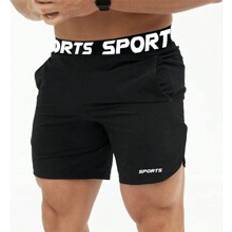 Shein Shorts Shein Mn Letter Grafiska Sport Shorts Med Telefon Pocket Gym Shorts