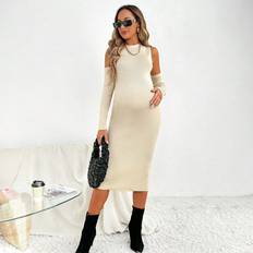 Shein Maternity Ribbed Knit Sweater Dress With Arm Sleeves