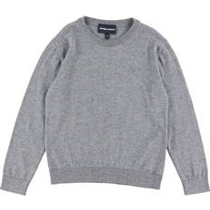 Bluser & Tunikaer Emporio Armani Wool-Blend Jumper With Micro-Eagle Embroidery - Grey