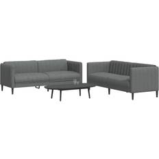 vidaXL Set Dark Grey 2-Seater Sofa