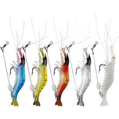 5Pcs Artificial Silicone Soft Bait Set Luminous Swimbait Shrimp Fishing Lure with Hook