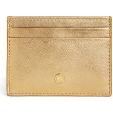 Leather Metallic Card Holder - gold - One