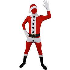 I Love Fancy Dress Santa suit costume skinsuit adults novelty father christmas mens fancy dress