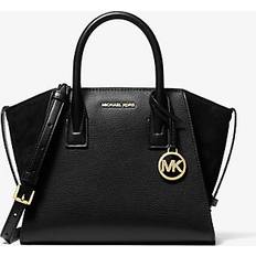 Michael Kors Black Messenger Bags Michael Kors Avril Small Pebbled Leather Satchel