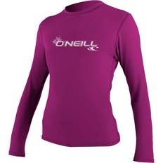 Pink Rash Guards & Base Layers O'Neill Womens 2024 Basic Skins Long Sleeve Rash Tee Fox Pink