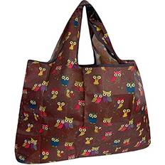 Plastic Handbags Wrapables Large Foldable Tote Nylon Reusable Grocery Bag - Brown