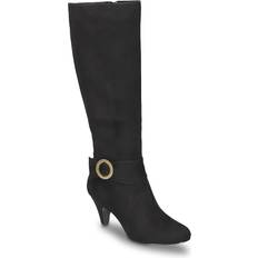 Tyg Höga stövlar Bella Vita Women's Plus Athletic Shafted Round Tall Dress Boots Black Suede