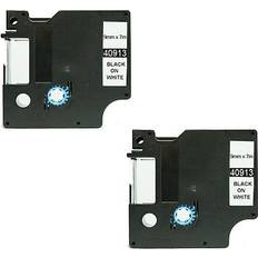 2 black on white label cassette dymo labelmanager 120p