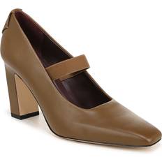 Franco Sarto Women's Flexa Bria Mary Jane Square Toe Pumps Woodland Taupe Brown Leather