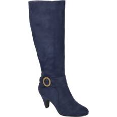 Tyg Höga stövlar Bella Vita Women's Round Tall Dress Boots Navy Suede