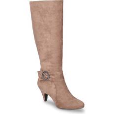 Tyg Höga stövlar Bella Vita Women's Round Tall Dress Boots Taupe Suede