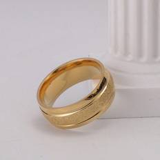 Matte Rings Shein pc mm Matte Stainless Steel Ring Simple Style Gold Color Wide Band Ring Unisex