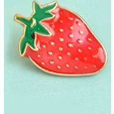 Enamel Brooches Shein pc Adorable Strawberry Shaped Brooch Fresh Fruit Enamel Pin For Kids Cartoon Badge Jewelry Gift